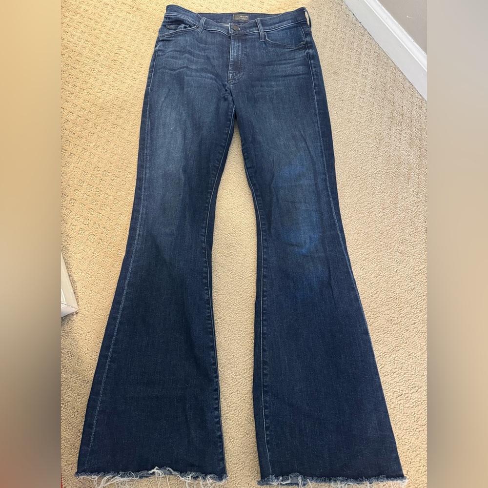 MOTHER Blue Flare Wide Leg Jeans
